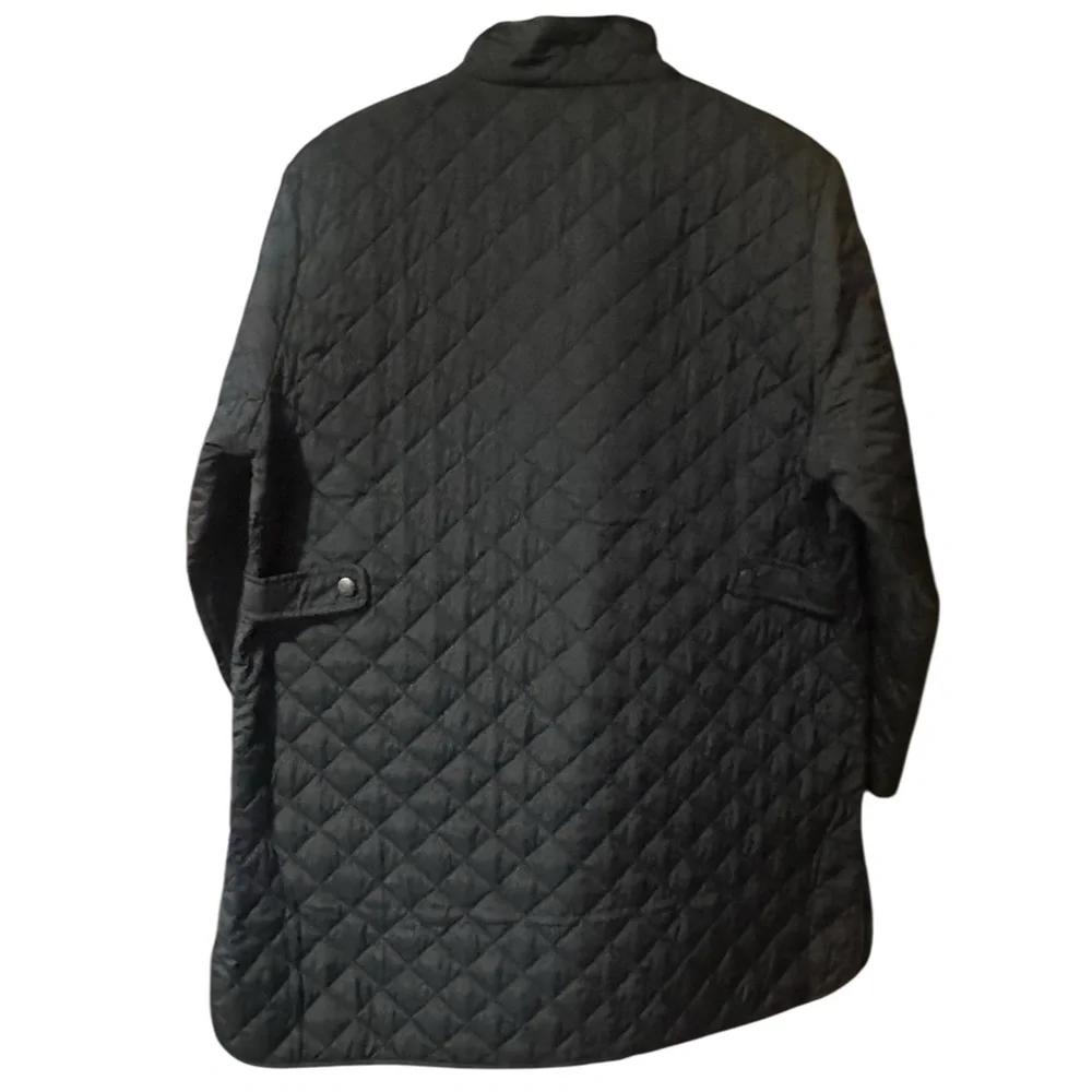 Lands' End Black Quilted Barn Chore Jacket Womens Size XL